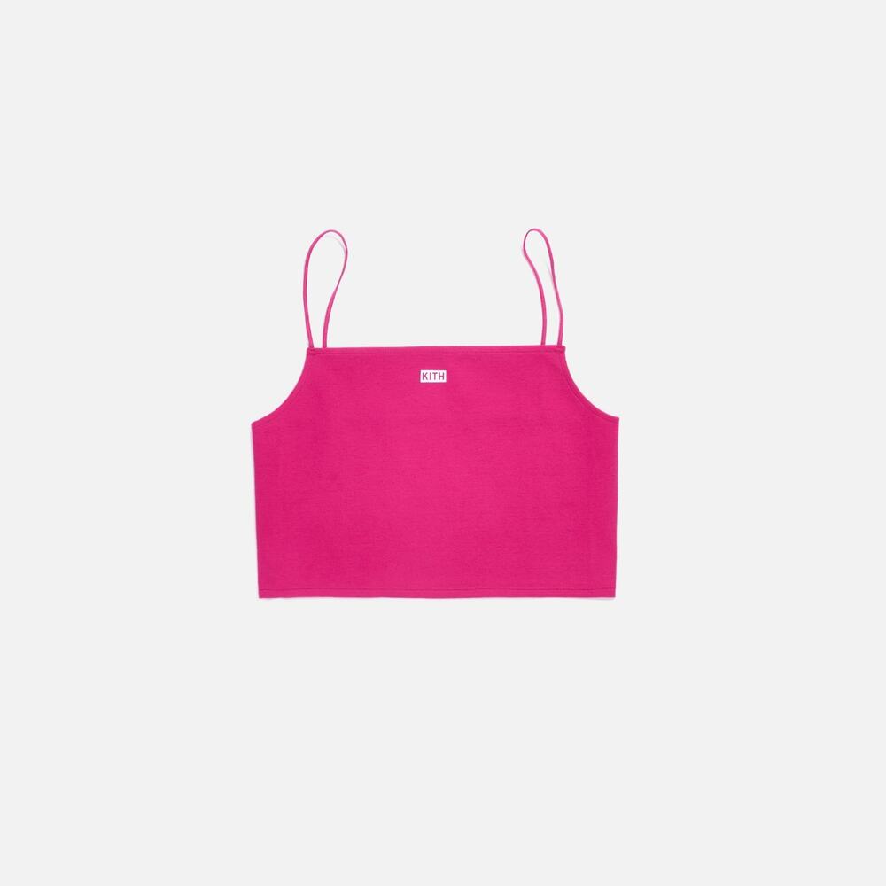Kith Spaghetti Strap Cropped Tia Tank - Shocking Pink